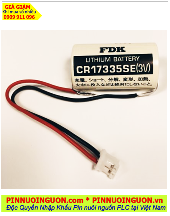 FDK CR17335SE (zắc Trắng); Pin nuôi nguồn PLC FDK CR17335SE lithium 3v 2/3A 1800mAh, Xuất xứ NHẬT